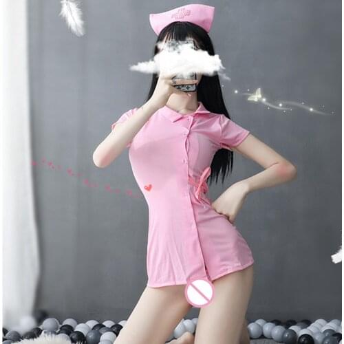 Pink Erotic Sexy Lingerie For Women Lace Dress Porno Baby Doll Cosplay Nurse Uniform For Sexy Costumes Underwear Lenceria Sexi