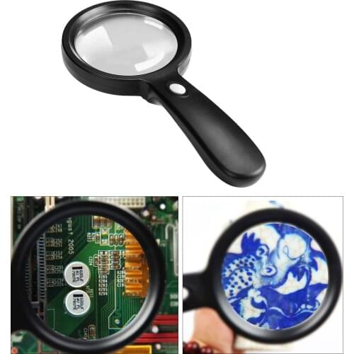 Handheld Lighted Magnifying Glass 10X Lens for Seniors Inspection Handcraft