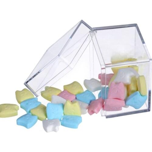 Candy box bag chocolate cookies gift plastic for Birthday Wedding Party Decor craft DIY favor baby shower food grade clear Wh