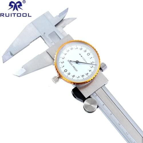 RUITOOL 0-150mm/0.02 Dial Caliper Stainless Steel Vernier Calipers Shock Proof Metric Gauge Precision With Box