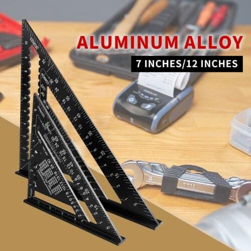 Triangle Ruler 7inch Aluminum Alloy Angle Protractor Speed Metric Square Measuring Ruler For Building Framing Teach Tools Gauge