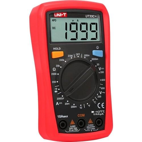 UNI-T UT33C+ Digital Multimeter Auto Range Palm Size AC DC Voltmeter Ammeter Resistance Capatitance Tester