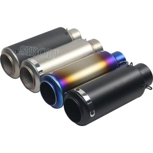 51mm 60mm Universal Motorcycle GP Racing Exhaust Muffler Modified Pipe Stainless Steel Carbon Fiber R1 R3 R6 ER6N
