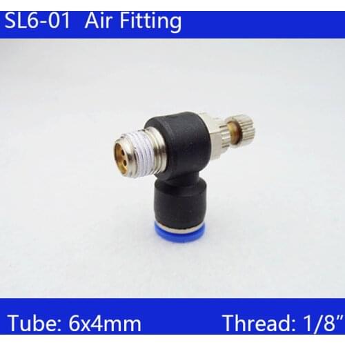 HIGH QUALITY 20pcs SL6-01 Pneumatic Piping Speed Controller One Touch Fitting 6mm to 1/8" Male Thread