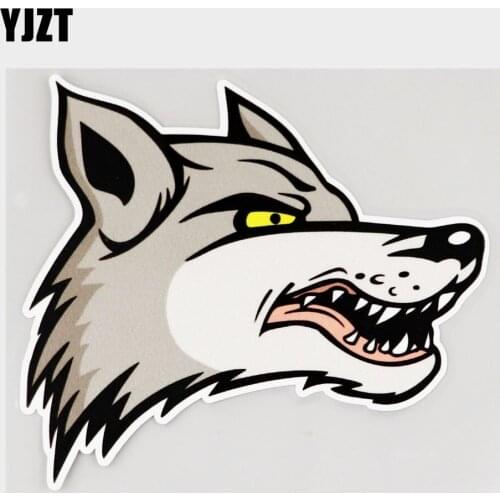 YJZT 13.2CM×11.5CM Dangerous Wolf Howling In The Forest Decal PVC Car Sticker 11C-0410