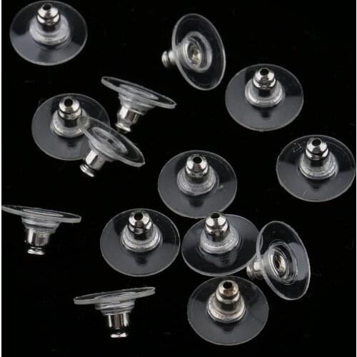 100Pcs Soft Plastic Replacement Big Earring Backs Bullet Style End Stoppers
