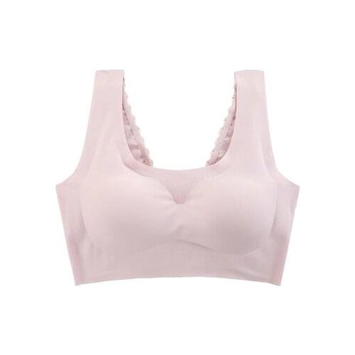 Women Fitness Bra Thin Ice Silk Sexy Lace Back Bra Seamless Top Bras Women Padded Top Professional Bra