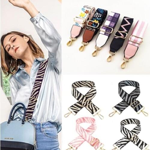 130cm Adjustable DIY Embroidery Handbags Backpack Women Zebra-Stripe Crossbody Nylon Bag Strap Accessories