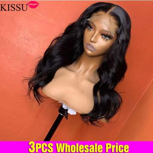 3PCS 4x4 Wig Wholesale Pre Plucked Body Wave Lace Front Wig In Bulk Brazilian Wigs For Women Lace Frontal Wavy Human Hair Wigs