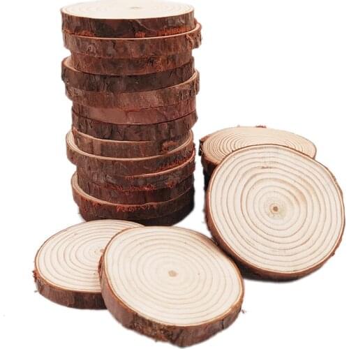 30pcs 8-9cm Natural Wood Slices Crafts for Weddings, Centerpieces, DIY Projects, Table Chargers