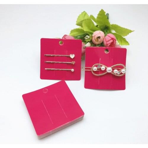 50pcs 6x6cm with'handmade with lovesquare hairpin card fashion jewelry price display card