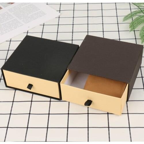 80pcs/lot Special Cardboard Belt Wallet Box 12x13x5.7cm Drawer Type Packaging Storage Boxes Wholesale
