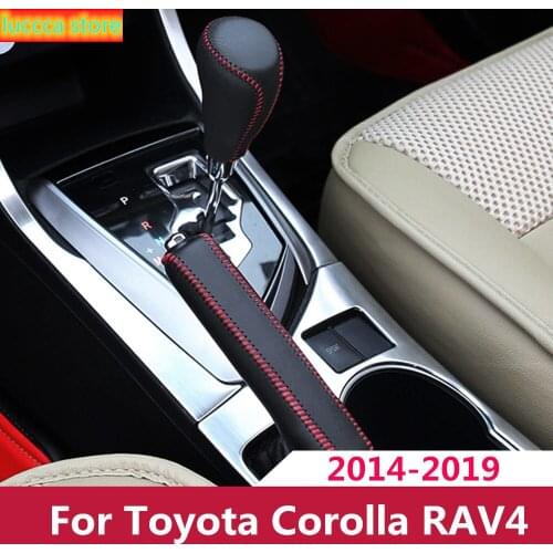 Accessories for Toyota Corolla RAV4 2014 2015 2019 genuine leather hand stitched gear shift knob cover Styling