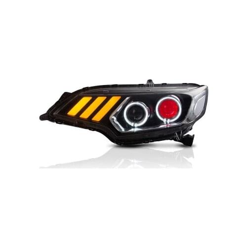 Car Headlight Fit For Honda Fit Jazz Led Head Light For 2014-Up With Demon Eyes With Moving Turn Signal