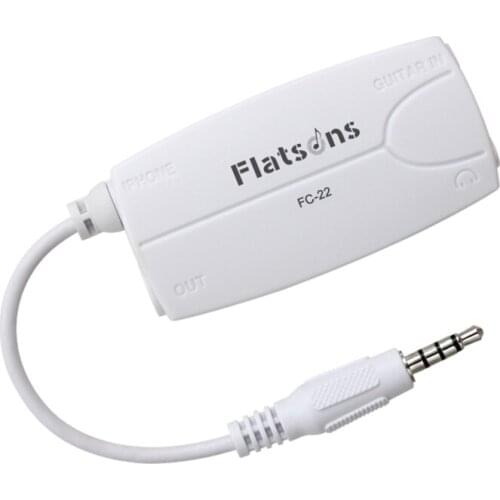 Electric Guitar Bass to Mobile Phone Tablet Converter with 6.35mm Input/Output Port and 3.5mm Stereo Output Port Adapter