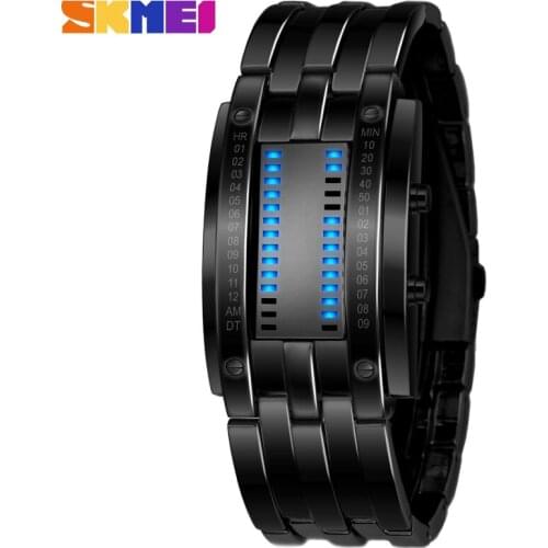 SKMEI Brand Creative Men Fashion Creative Watches Digital LED Display Water Shock Resistant Lovers Wrist Watches Clock Men 2018