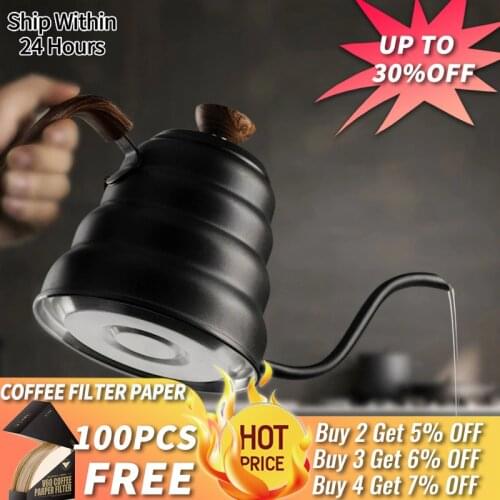 1L/1.25L Stainless Steel Tea Coffee Kettle with Thermometer Gooseneck Thin Spout for Pour Over V60 Dripper Filter Coffee Maker