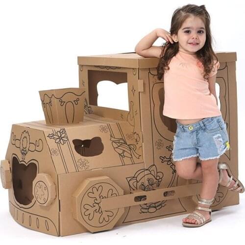 Kids tent DIY Graffiti Paper Train tent Free Coloring Drawing Paper castle Children Indoor Outdoor game tent Room House gift