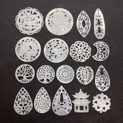 Natural Shell Hollow Irregular Shape Mother-of-pearl Pendant DIY Handmade Fashion Necklace Earring Accessories Wholesale