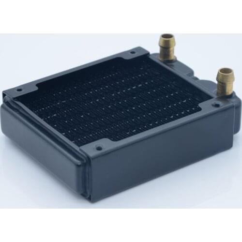 FREEZEMOD 80mm Copper Radiator Tube Thread Barb Mouth Water Cooler Black Heat Sink Thickness for Water Cooling TSRP-B80