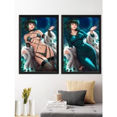 Fubuki Do-S Cartoon Kawaii One Punch Anime Sexy Nude Japanese kaijin hime Art-Poster Living-Bedroom Home Decor Wall Canvas Silk