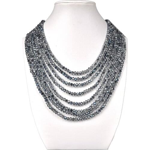 Faceted 4x6&5X8mm Glass Crystal For Multilayer Colorful Necklace 17-25inch Making Diy Cutting jewelry Fit Women Party Gifts H214