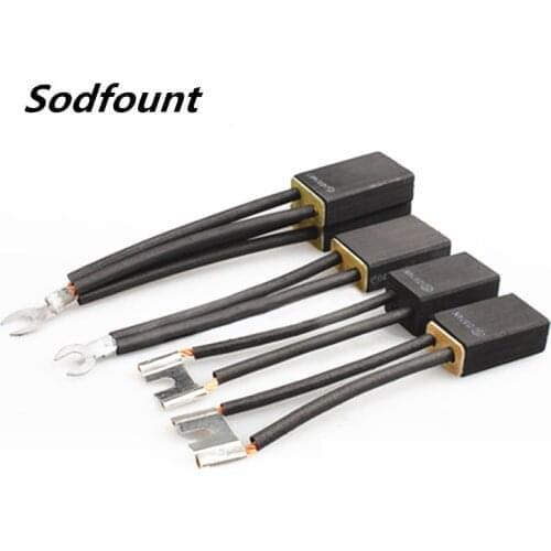10pcs DC motor High wear-resistant graphite carbon brush D374N/B Double wire, single wire 10 12 16 20 25 30 40 50 60mm