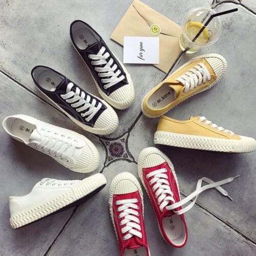 Women Canvas Shoes Lace-up Ladies Casual Sneakers Women Lovers Comfortable Walking Shoes Vulcanize Shoes