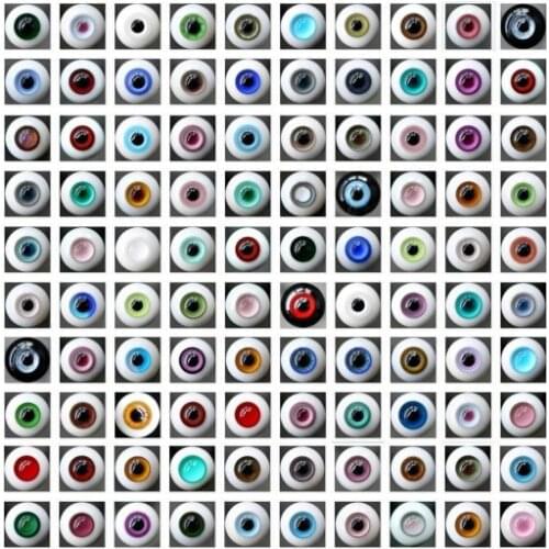 [wamami] Mystery Wholesale 8mm 10mm 12mm 14mm 16mm 18mm 20mm 22mm 24mm Random Multicolour Glass Eyes Eyeball BJD Doll Dollfie