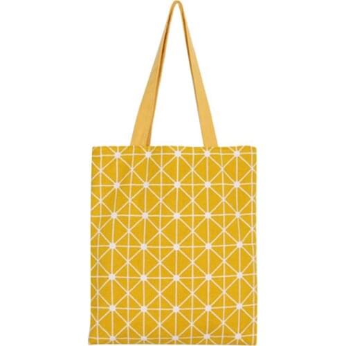 Fashionable Single Shoulder Linen Bag High-capacity Square Cloth Bag Bud Pattern Casual Handbag For Women