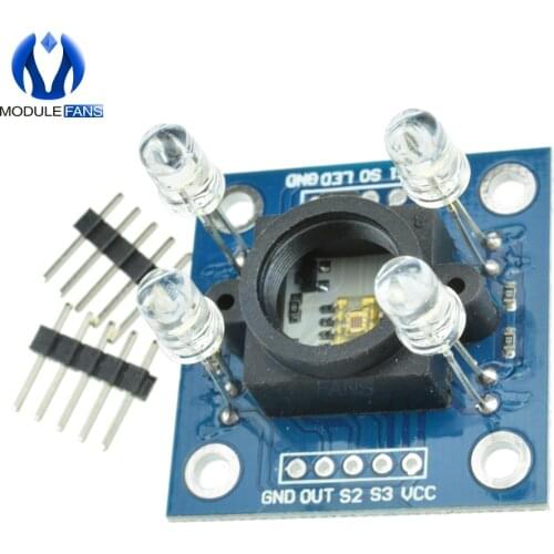TCS230 TCS3200 Detector Module Color Recognition Sensor for Arduino Board Diy DC 3V-5V Microcontroller Bright White LED Light