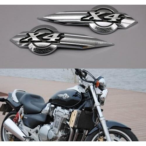 Motorcycle 3D Chrome Gas Tank Emblem Fuel Badge Decal Sticker For Honda X4 CB1300 Cruiser 1997-2003