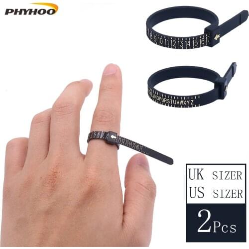 High Quality Ring sizer UK/US Official British/American Finger Measure Gauge Men and Womens Sizes A-Z Jewelry Accessory Measurer