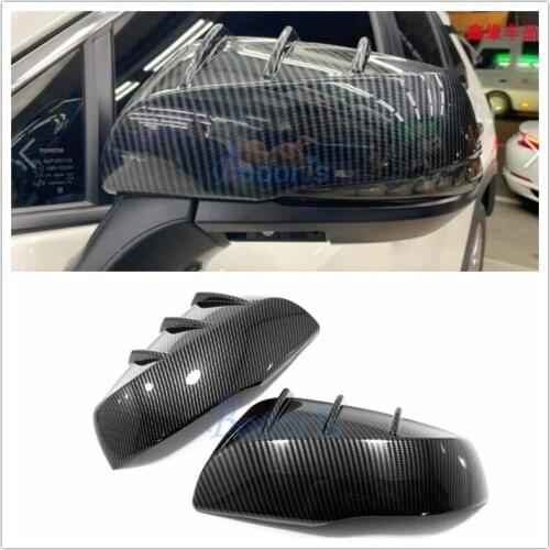 For Toyota RAV4 XA50 2019 Carbon Fiber Color Side Wing Door Mirror Cover Rear View Overlay Trim Car Styling Accessories