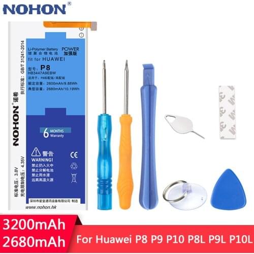 NOHON For Huawei P8 P9 P10 Battery P8Lite P9Lite P10 Lite Replacement Bateria HB3447A9EBW HB366481ECW Lithium Polymer Batteries