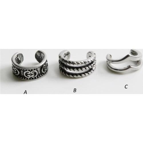 New Titanium Ear Clip Classic Handmade Stainless Steel Retro Totem Button Knot Ear Clip Trendy Mens and Womens Accessories