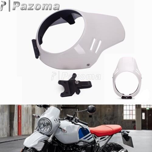 Motorcycle White Headlight Fairing ABS Plastic Front Light Mask Cowl W/Mount Part For BMW R nineT Urban G/S 2016 2017 2018 2019