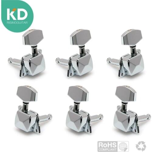 KD Semi-closed Electric Guitar Tuning Peg Machine Head Tuning Key 3L/3R or 6 in Line Per Set Guitar Replacement Parts Tuners
