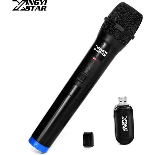 Portable Handheld Wireless Microphone System Karaoke Mic With 3.5mm Jack USB Cordless Receiver For Stage Sing Speech Amplifier
