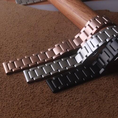 Brushed Stainless steel Watchband 18mm 20mm 22mm Watch strap Bracelet Accessories Quick Release spring bars Butterfly buckle new