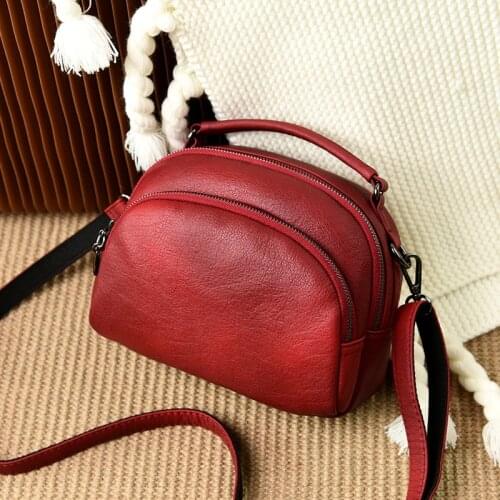2021 New Handbag for Women Leather Shoulder Bags Casual Red Tote Ladies Handbags Simple Top-handle Shell Bag Lady Crossbody Bag