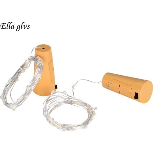 6PCS 2M LED String Lamps Wine Bottle Stopper Light Cork Shaped For Bar Xmas Party Wedding Decoration Copper Wire Garland