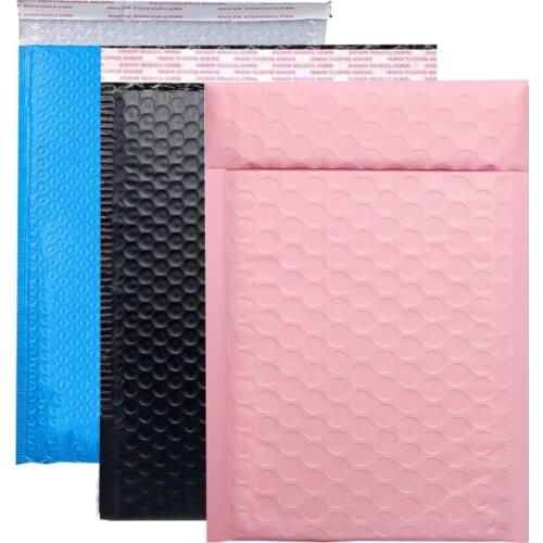 50pcs Bubble Mailers Pink Poly Bubble Mailer Self Seal Padded Envelopes Gift Bags black/blue Packaging Envelope Bags For Book