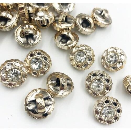 30/50/150PCS 11MM New Plating Buttons With Rhinestones Shank DIY Apparel Sewing Accessories Shirt PH311