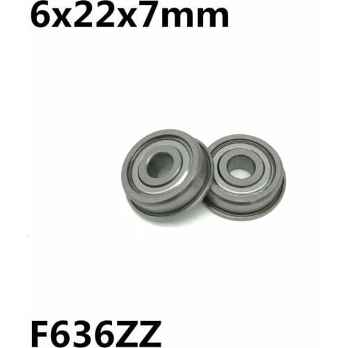 50Pcs F636ZZ 6x22x7 mm Flange Bearings Deep Groove Ball Bearing High Quality F636