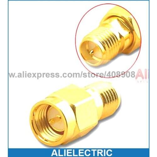 50pcs Wholesale Gold Plated Copper RP SMA Jack to SMA Plug RF Coaxial Adapters