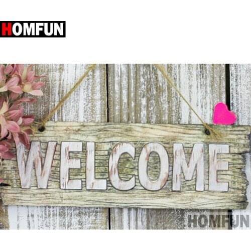 HOMFUN Full Square/Round Drill 5D DIY Diamond Painting "Letter flower" 3D Embroidery Cross Stitch 5D Home Decor A16708