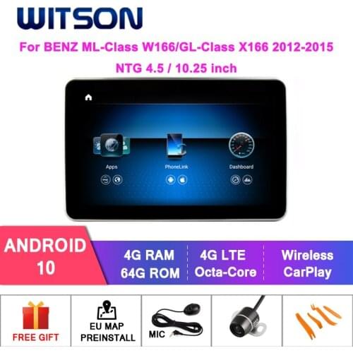 WITSON Android 10.0 9'' CAR Big Screen gps for BENZ ML-Class W166/GL-Class X166 2012-2015 NTG4.5 4+64GB +Carplay/Android Auto