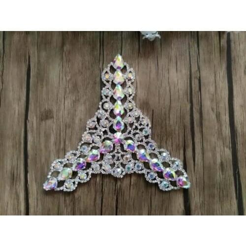 Free Shipping 20pcs/lot Crystal Bridal Applique for Wedding Gown Rhinestone Trimming Bridal Sash Rhinestone Patch LSAP040