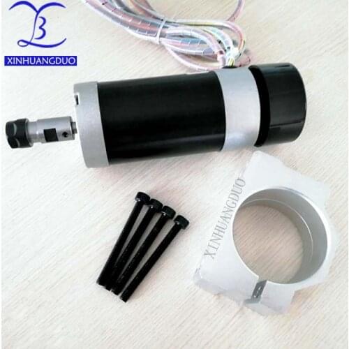 500W Brushless Motor ER11 or ER16 DC48V CNC Engraving Milling Air Cooled Spindle Motor Carving With Fan + BRACKET